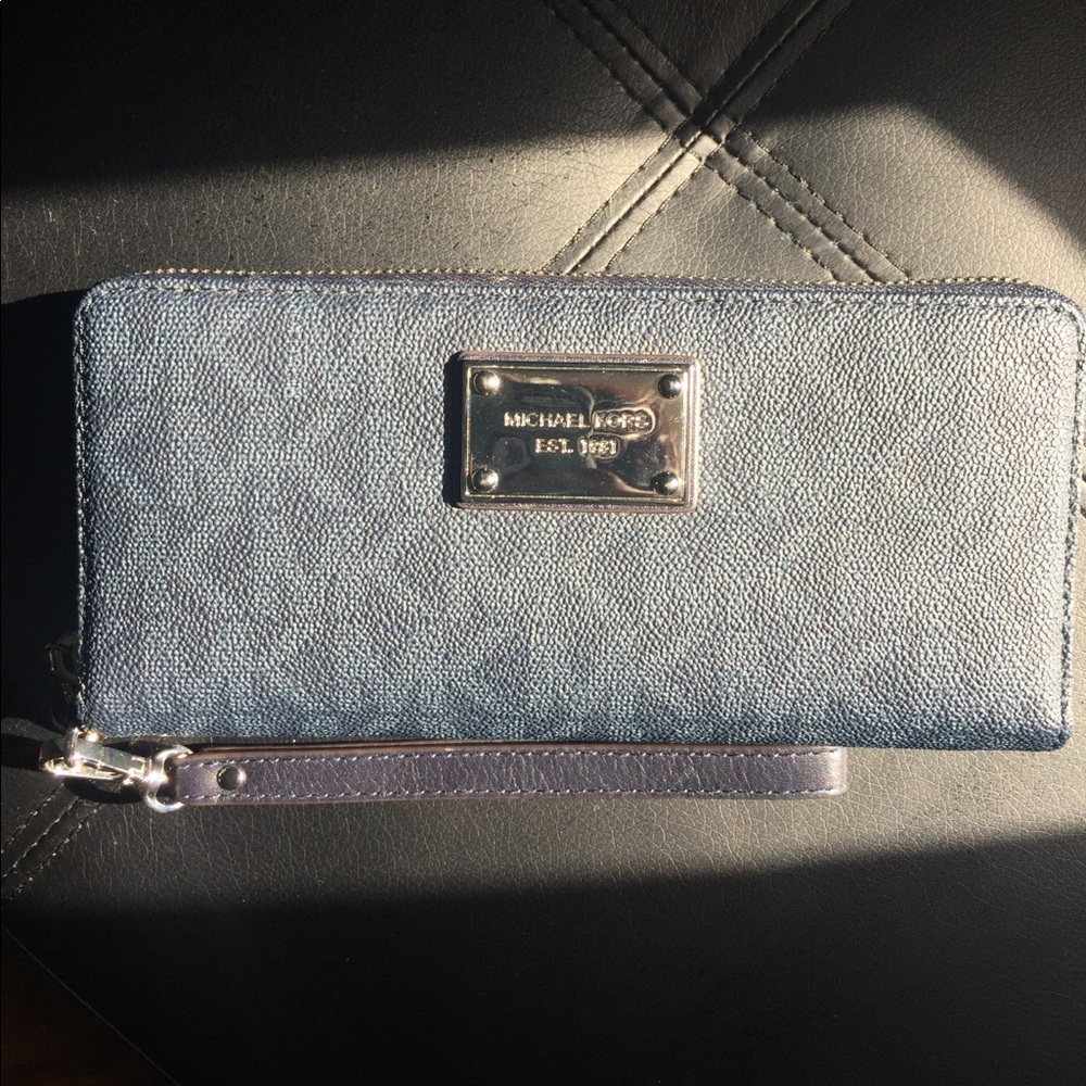 MK navy blue wristlet